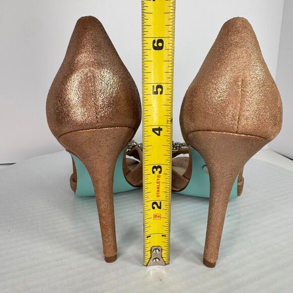 Blue by Betsey Johnson Crystal Rhinestone Stilettos Sz 7.5 PrincessCore Romantic - Picture 8 of 8